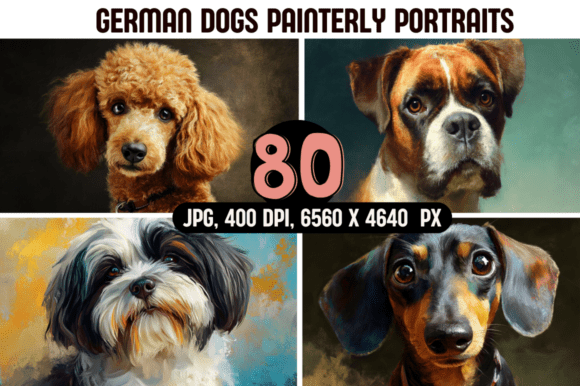 Download German Dogs Painterly Portraits - Dogs Collection