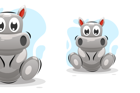 Download Cute Hippo Illustration Design - Hippo illustration Collection