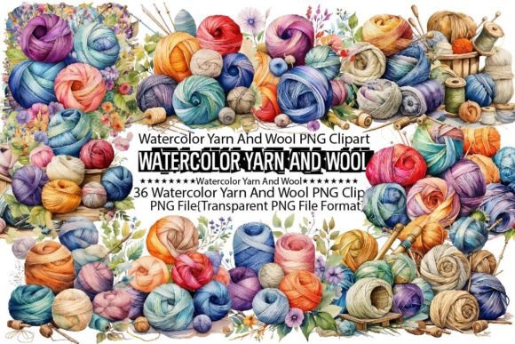 Download Watercolor Yarn and Wool Sublimation - Wool Collection