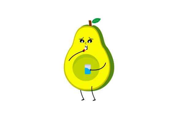 Download Kawaii Fruit Cute Avocado Illustration - Avocado illustration Collection