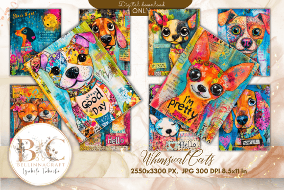 Download Whimsical Dogs Colorful Background Image - Dogs Collection
